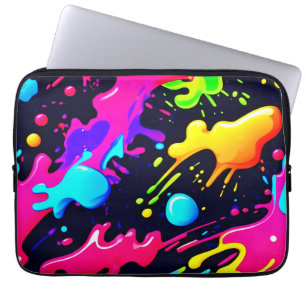 Abstracte vloeibare kleur explosie kunst laptop sleeve