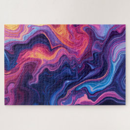 Abstracte Vloeibare Kunst Levendige Kleuren Legpuz Legpuzzel