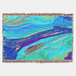 Abstracte Vloeibare Metalen Pauw Deken