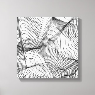 Abstracte vloeiende lijnen wandkunst – Minimalisti Canvas Afdruk
