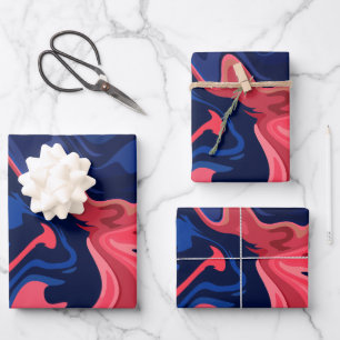 Abstracte vloeiende patronen in gedurfde kleuren inpakpapier vel
