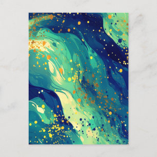 Abstracte vloeiende vormen briefkaart