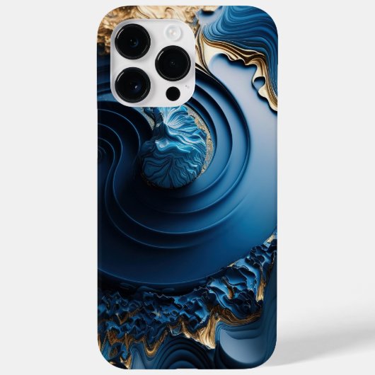 Abstracte VLOEISTOFFICIËNTEN VOOR BLAUW EN GOLD Case-Mate iPhone Case (Achterkant)
