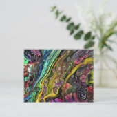 Abstracte vloeistofkunst briefkaart (Staand voorkant)