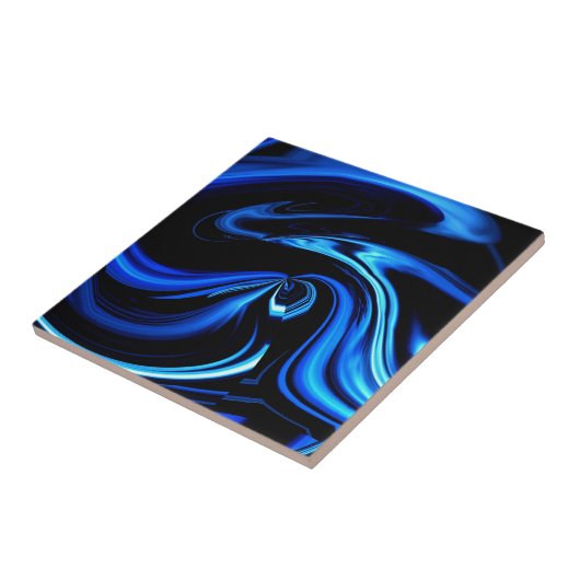 Abstracte voeding voor de blauwe walvis tegeltje (Zijkant)