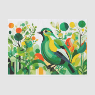 Abstracte vogel die op een boomtak staat tissuepapier
