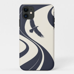 Abstracte vogel minimalistische marine telefoonhoe iPhone 11 hoesje