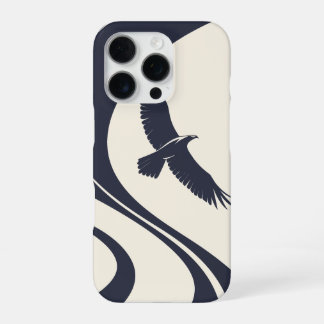 Abstracte vogel minimalistische Navy iPhone 16 Pro Hoesje