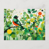 Abstracte vogel op een tak briefkaart (Voorkant)
