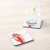 Abstracte vogel van de Spletters van Paradise Pain Drankjes Onderzetter (Rechterzijde)