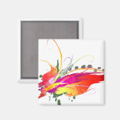 Abstracte vogel van de Spletters van Paradise Pain Magneet (Voorkant / Achterkant)