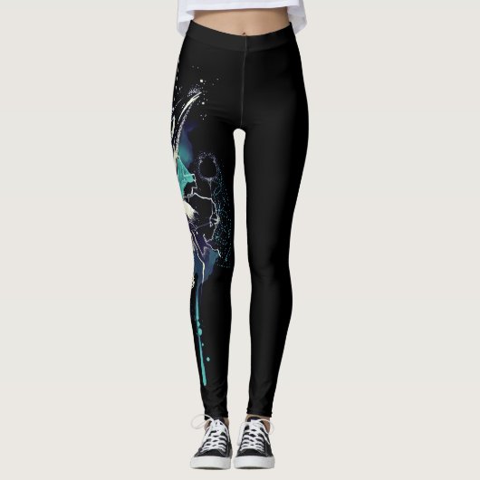 Abstracte vogelhuid leggings (Voorkant)