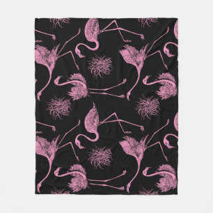 Abstracte Vogels: Monochroom Mode Patroon Fleece Deken