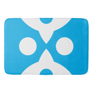 Abstracte Vogels Vet Eenvoudig Ontwerp Hemelsblauw Badmat