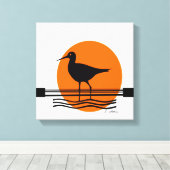 Abstracte Vogelzonsondergang Canvas Afdruk (Insitu (Houten vloer))