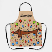 Abstracte vorm, dachshund toevoegen tekst, Schort (Voorkant)