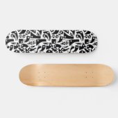 Abstracte vormen 180318 - zwart op wit skateboard (Horizontaal)