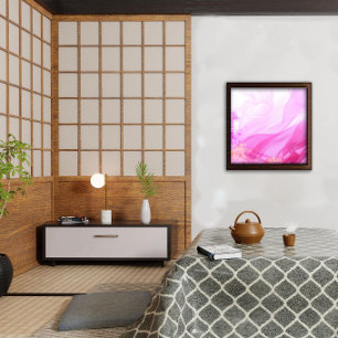 Abstracte vormen bloem roze waterverf Poster