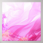 Abstracte vormen bloem roze waterverf Poster (Voorkant)