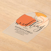 Abstracte vormen en lijnen Terracotta Wedding Acryl Uitnodigingen (Laagn)