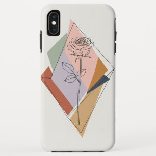 Abstracte Vormen en Roos Line Art Phone Case – Cus