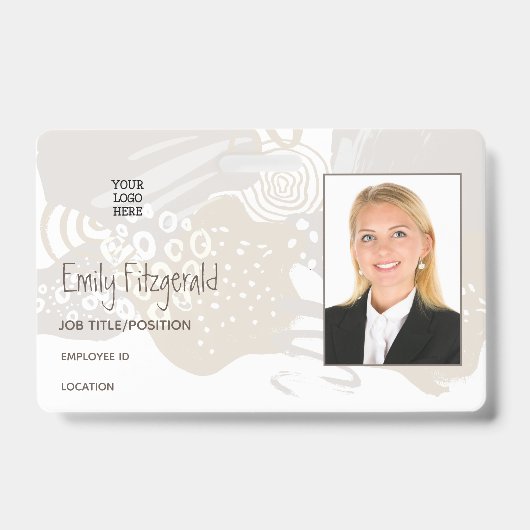 Abstracte vormen fotobedrijf Logo Neutral Badge (Front)