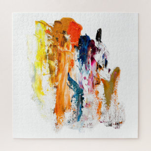 Abstracte vormen geboren uit het palet van een lev legpuzzel