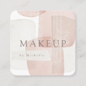 Abstracte vormen getextureerde moderne make-up art vierkante visitekaartje (Voorkant)