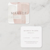 Abstracte vormen getextureerde moderne make-up art vierkante visitekaartje (Voorkant / Achterkant)