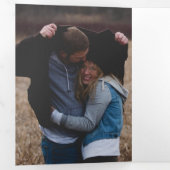 Abstracte vormen hedendaags Alles in één bruiloft Drieluik Uitnodiging (Binnenzijde eerst)