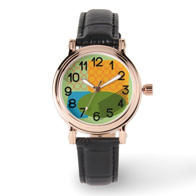 Abstracte vormen  horloge (Voorkant)