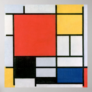 ABSTRACTE VORMEN IN STIJL VAN MONDRIAN MET STRESS  POSTER