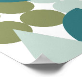 Abstracte vormen Landschap Blauw Groen Geometrisch Poster (Hoek)