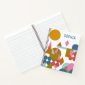 Abstracte vormen Landschap Blauw roze Geometrisch Notitieboek (Binnen)