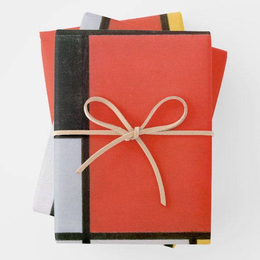 ABSTRACTE VORMEN MET EEN VERMINDERD MONDRIAN INPAKPAPIER VEL (In situ)