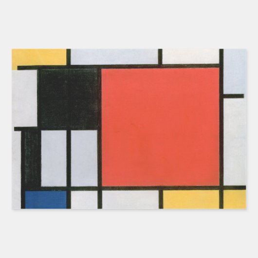ABSTRACTE VORMEN MET EEN VERMINDERD MONDRIAN INPAKPAPIER VEL (Voorkant)