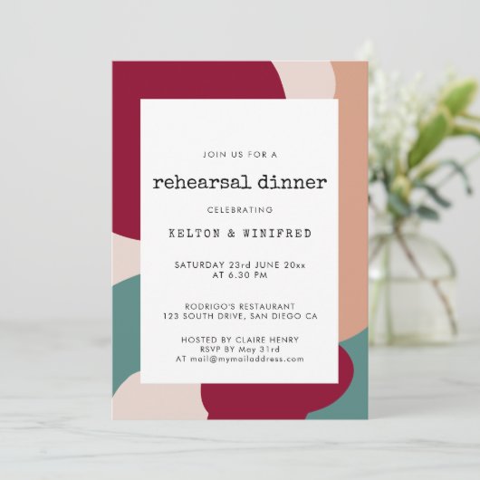 Abstracte vormen moderne repetitiediner kaart (Staand voorkant)