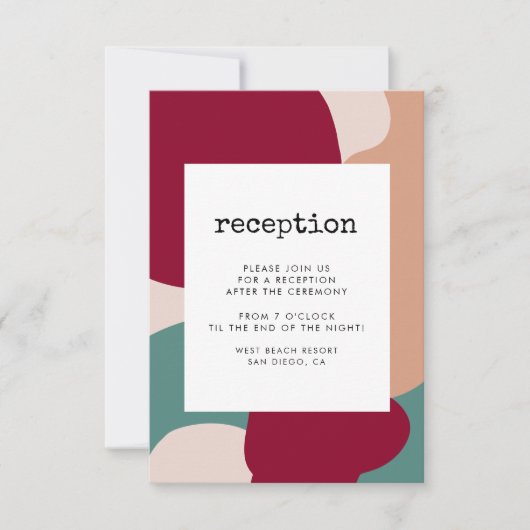 Abstracte vormen ontvangstkaart voor het moderne h kaart (Voorkant)