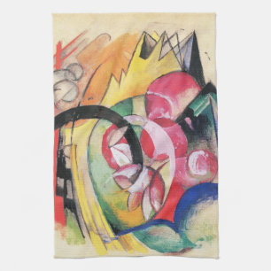 Abstracte Vormen (ook gekend als Gekleurde Bloemen Theedoek