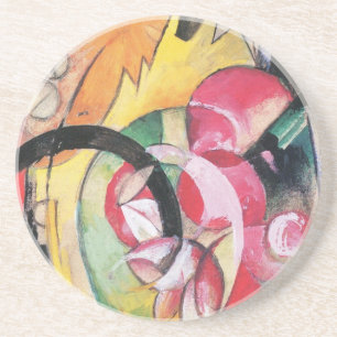 Abstracte vormen (ook gekend als Gekleurde Bloemen Zandsteen Onderzetter