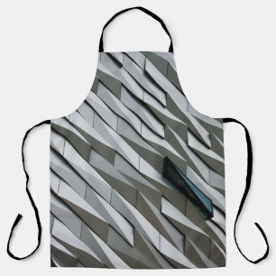 Abstracte vormen op een gevel van het gebouw op schort