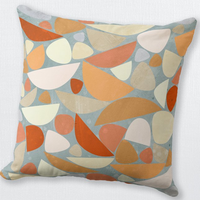 Abstracte vormen Oranje Kussen (Orange abstract modern throw pillow)