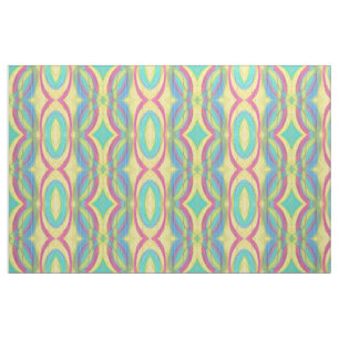 Abstracte vormen Patroon Roze Geel Groen Blauw Stof