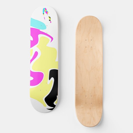 abstracte vormen plus gebogen pijl skateboard (Voorkant)