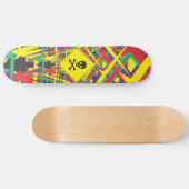 abstracte vormen schedel en botten skateboard (Horizontaal)