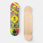abstracte vormen schedel en botten skateboard (Voorkant)
