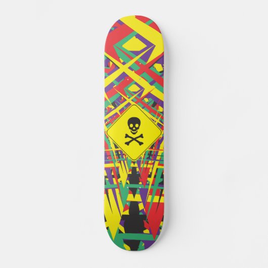 abstracte vormen schedel en botten skateboard (Voorkant)