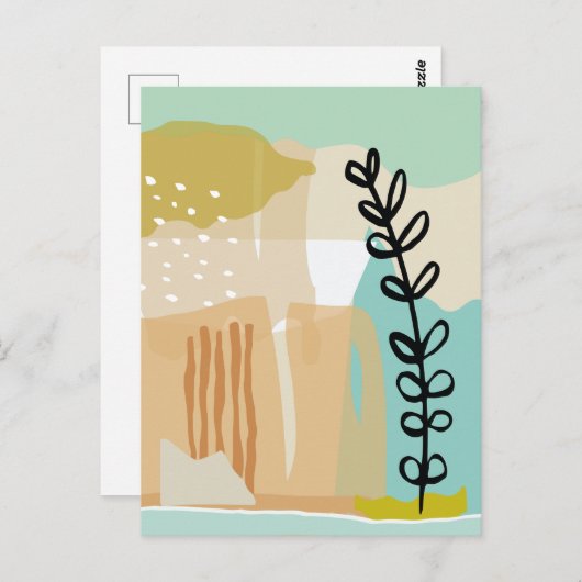 Abstracte vormen zomer #illustratie #minimalist briefkaart (Voorkant / Achterkant)