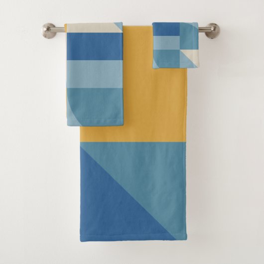 Abstracte vormgeving met middengeometrie bad handdoek (Insitu)