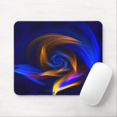 Abstracte Vortex Vorm Blauw Sinaasappel Muismat (Met muis)